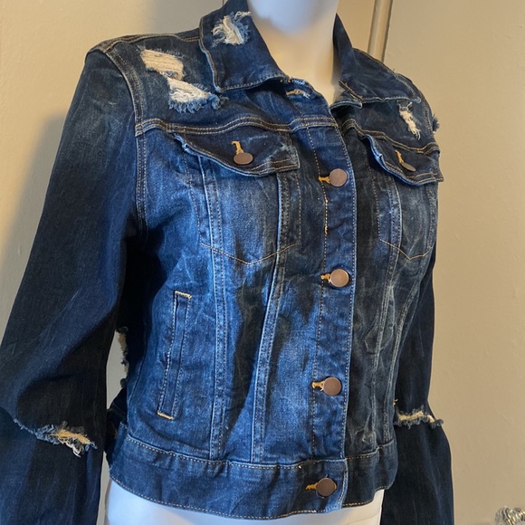 Fashion Nova Distressed Denim Jacket (L) - Picture 3 of 11